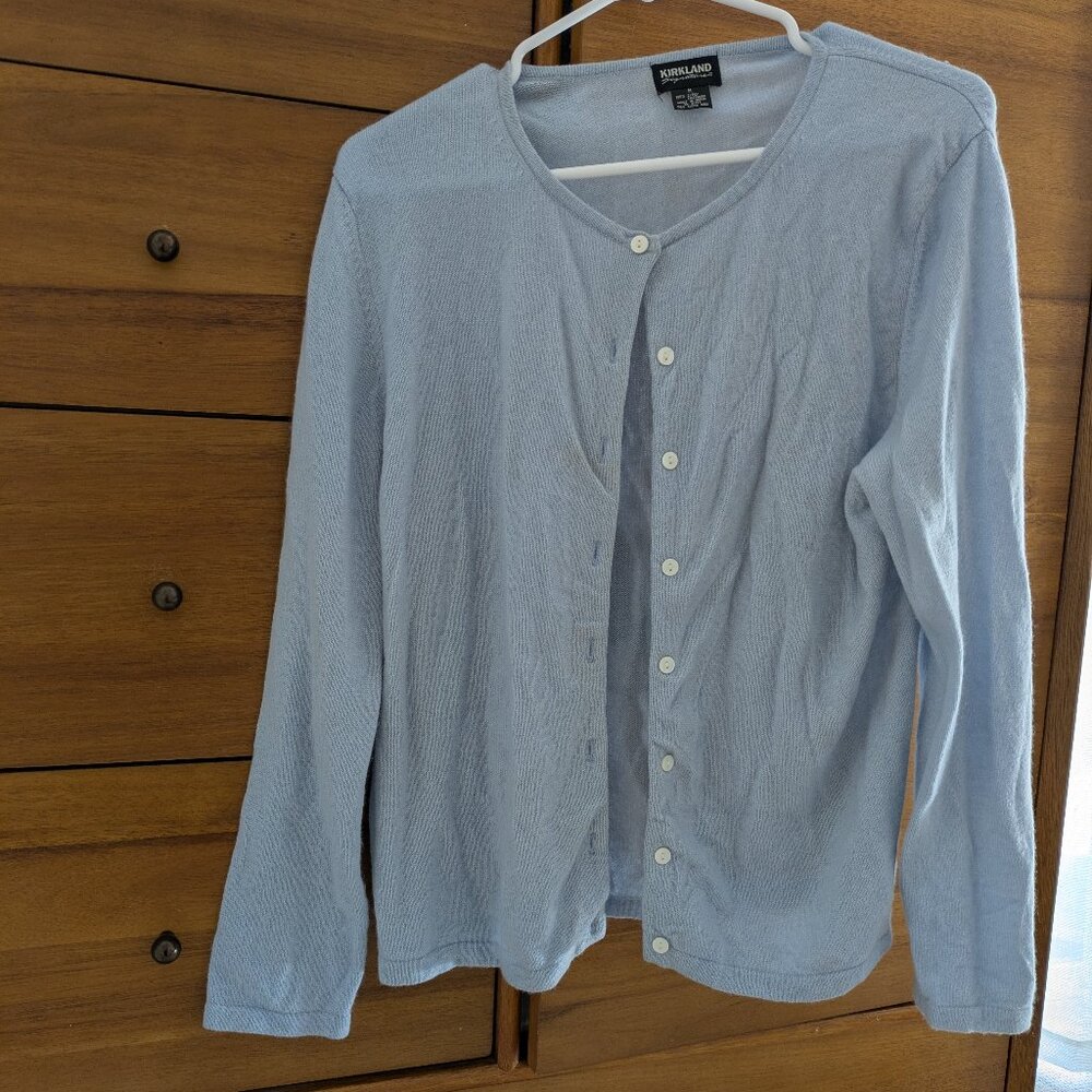 100% cashmere light blue cardigan